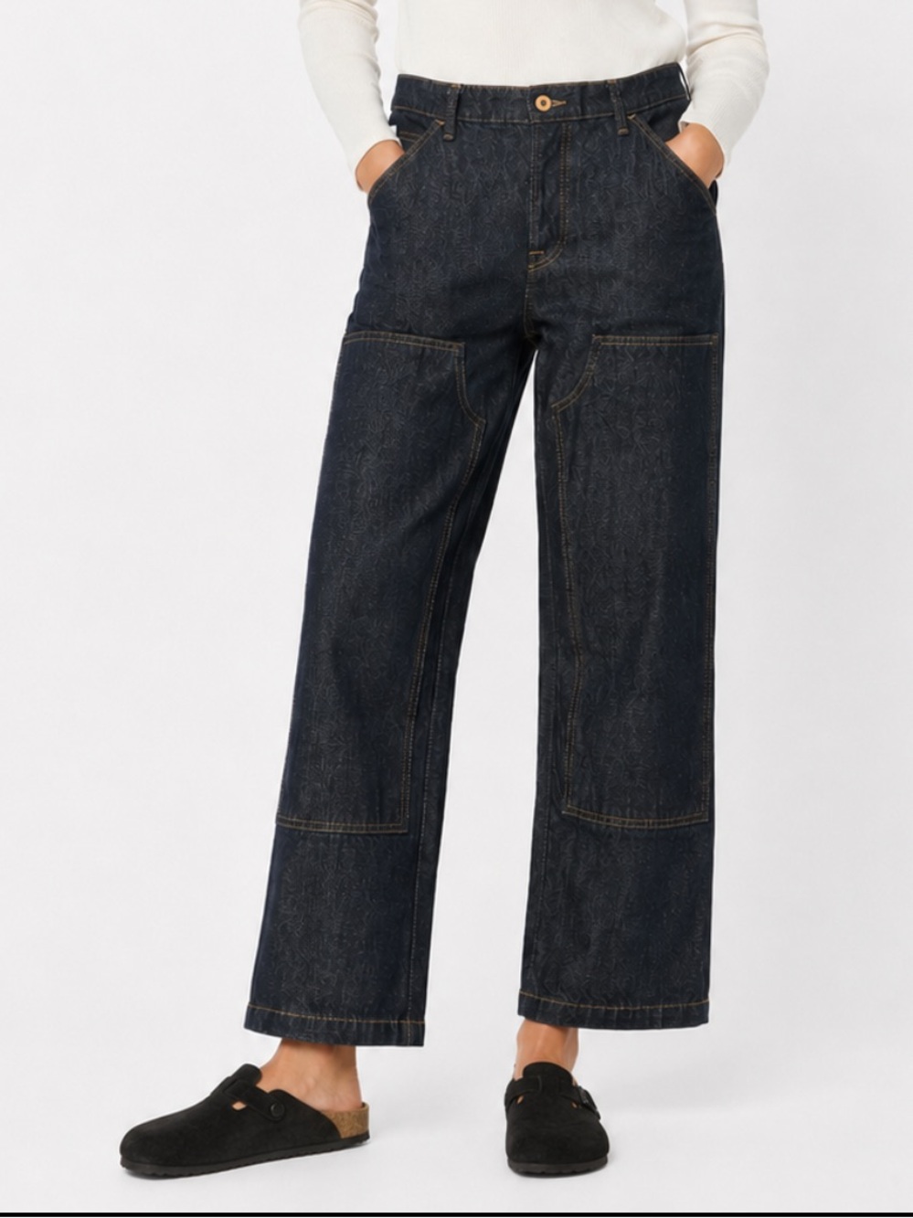 NWOT Women’s NSF Patchwork Utility Wide Leg Jeans - Size 29 - Indigo Rinse